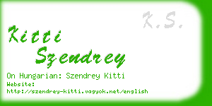 kitti szendrey business card